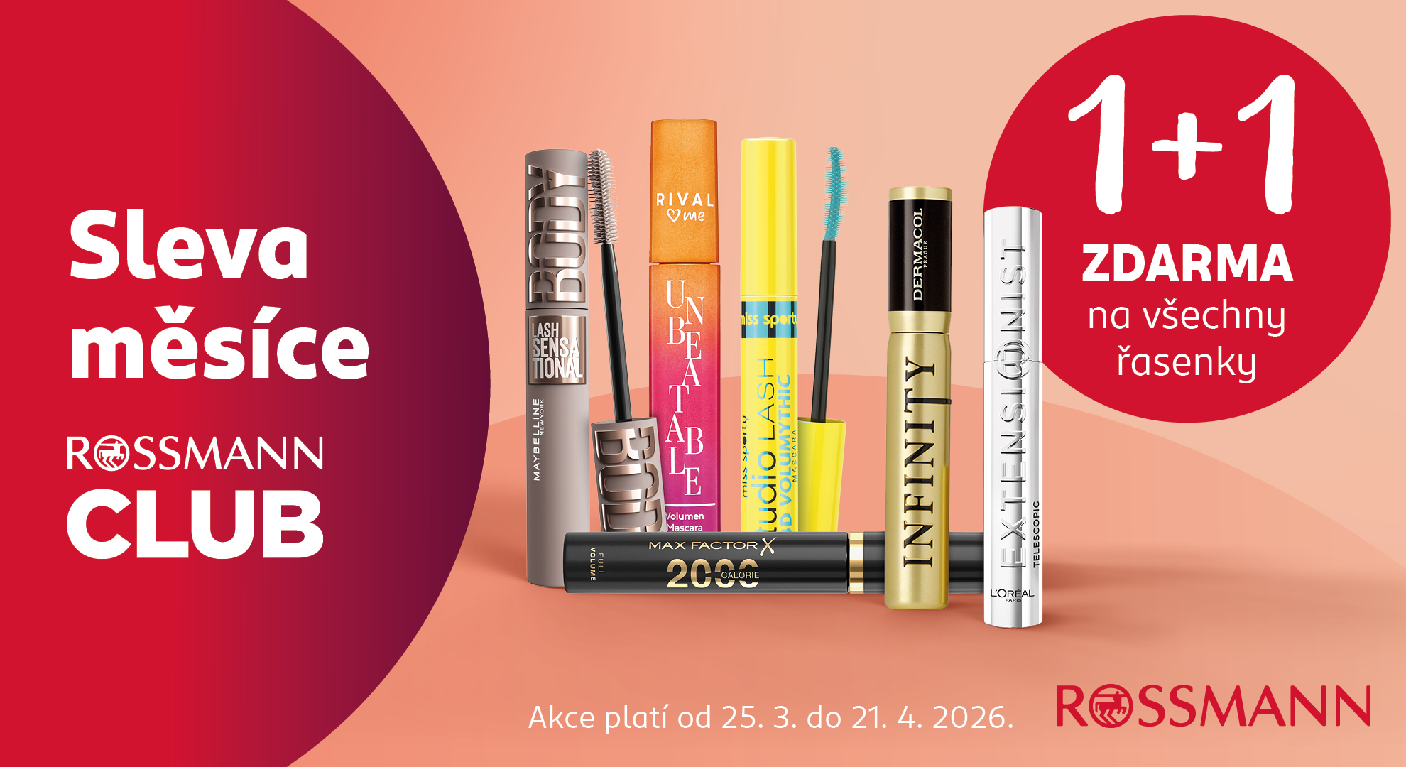 1+1 zdarma na všechny řasenky