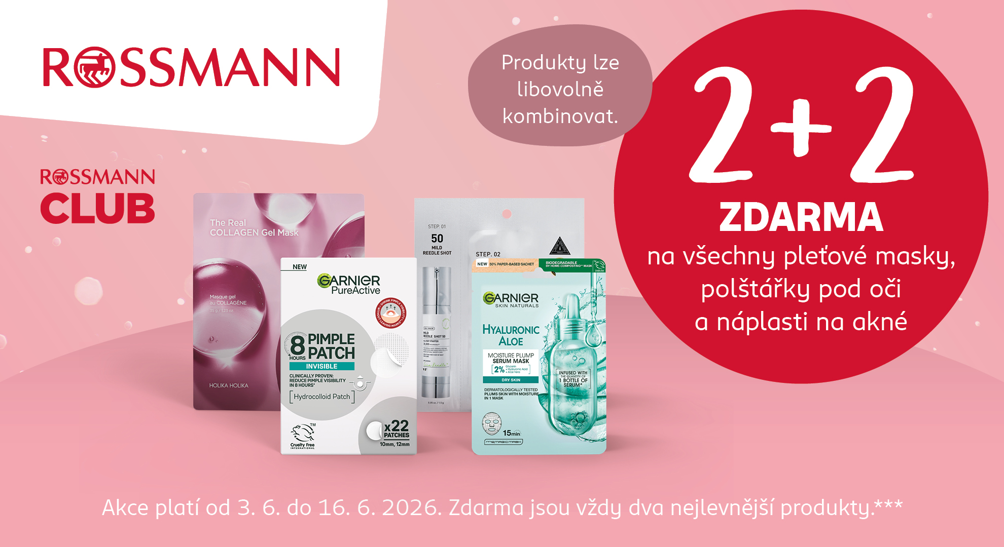 2 + 2 ZDARMA na pleťové masky